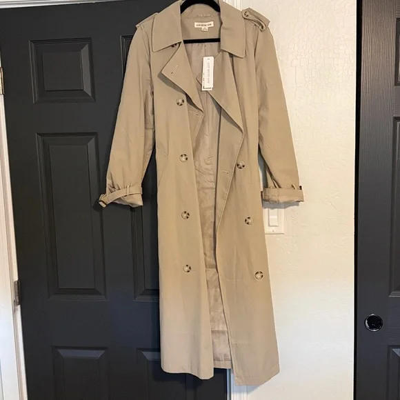 NEW NWT Urban Outfitters Light Before Dark Double Breasted Trench Coat XS - Picture 5 of 6